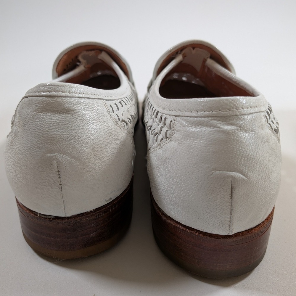 Florsheim Designer Collection Eton White Woven Leather Loafers Men's 7.5 D 43013 - Picture 8 of 9